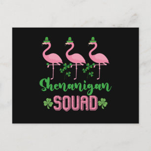 Shenanigan Squad Flamingo Kabouter St Patrick's Briefkaart