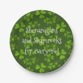 Shenanigans and Shamrocks Pattern St Patrick's Day Papieren Bordje (Voorkant)