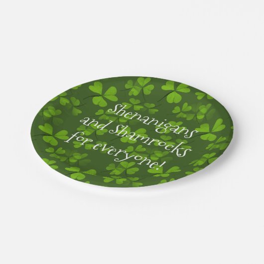 Shenanigans and Shamrocks Pattern St Patrick's Day Papieren Bordje (Gekanteld)