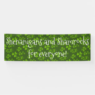 Shenanigans and Shamrocks Pattern St Patrick's Day Spandoek