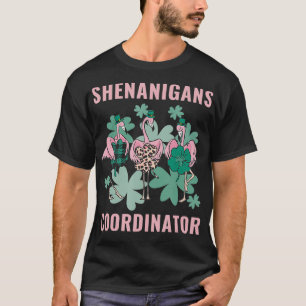 Shenanigans Coordinator Matching Flamingos St Patr T-shirt