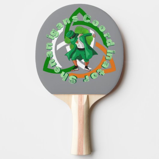 Shenanigans-coördinator op patricks day tafeltennisbatje (Voorkant)