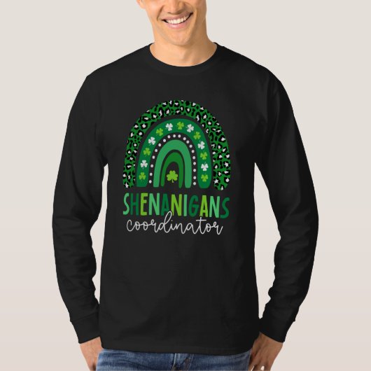 Shenanigans Coordinator Shamrock St Patrick's Day  T-shirt (Voorkant)