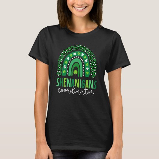 Shenanigans Coordinator Shamrock St Patrick's Day  T-shirt (Voorkant)