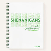 Shenanigans Coordinator St Patrick's Day Custom Notitieboek (Voorkant)