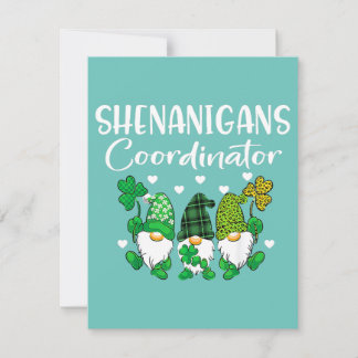 Shenanigans Coordinator St Patricks Day Gnomes Gre Kaart
