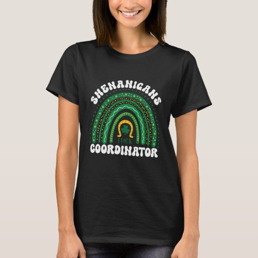 Shenanigans Coordinator St Patricks Day Rainbow T-shirt (Voorkant)