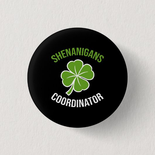 Shenanigans Coordinator St Patrick's Day Ronde Button 3,2 Cm (Voorkant)