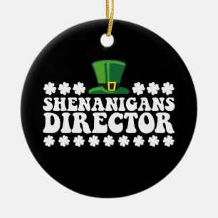 Shenanigans Directeur Groovy St Patrick's Day Iers Keramisch Ornament