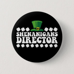 Shenanigans Directeur Groovy St Patrick's Day Iris Ronde Button 5,7 Cm