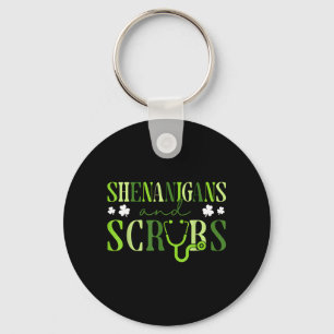 Shenanigans En Scrub Stethoscoop St. Patrick's Dag Sleutelhanger