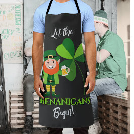 Shenanigans Leprechaun Shamrock St. Patrick's Dag Schort