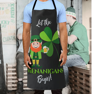 Shenanigans Leprechaun Shamrock St. Patrick's Dag Schort
