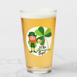 Shenanigans Leprechaun Shamrock St Patrick's Day Glas