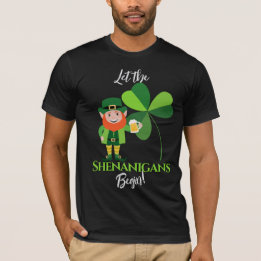 Shenanigans Leprechaun Shamrock St Patrick's Day T-shirt