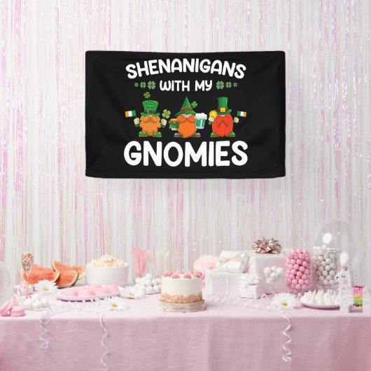 Shenanigans met mijn Gnomen St. Patricks Day Gnome Spandoek (Feest)