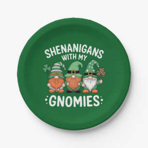 Shenanigans Met Mijn Gnomies St. Patrick's Dag Ier Papieren Bordje