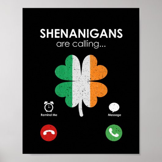 Shenanigans noemen St. Patrick's Day Funny Poster (Voorkant)