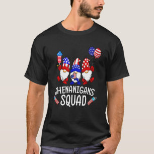 Shenanigans Squad 4 juli Gnomes Usa onafhankelijke T-shirt