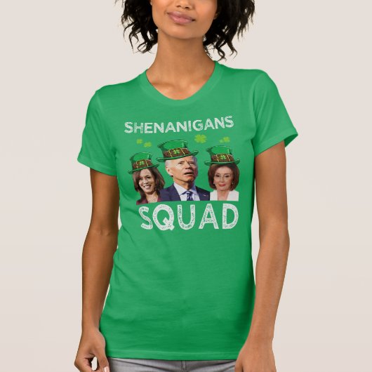 Shenanigans Squad Anti Biden St Patrick's Day T-shirt (Voorkant)