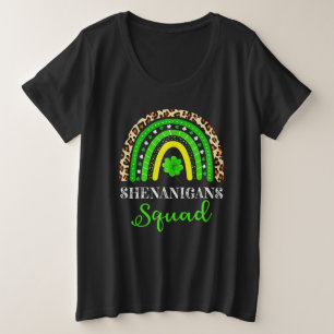 Shenanigans Squad Funny St Patricks Day Rainbow Grote Maat T-shirt