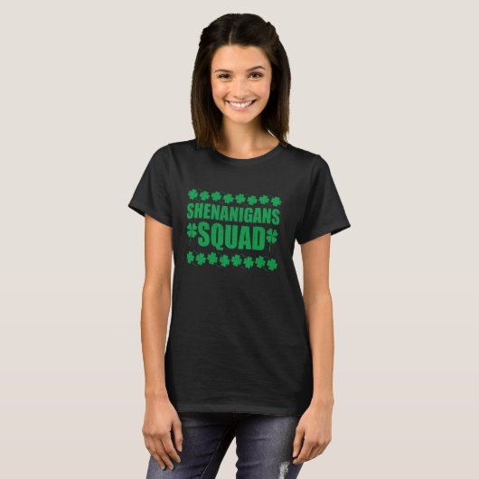 Shenanigans Squad Funny St Patricks Day T-shirt (Voorkant volledig)