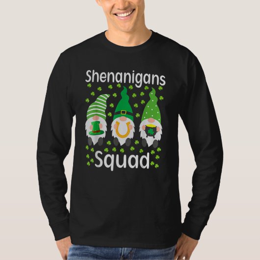 Shenanigans Squad Gnomes Shamrock Happy St Patrick T-shirt (Voorkant)