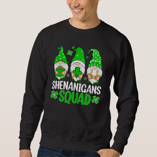 Shenanigans Squad Gnomes Shamrock Happy St Patrick Trui (Voorkant)