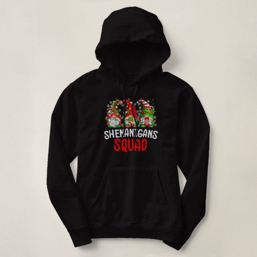 Shenanigans Squad Gnomes verlicht kerstpyjama Hoodie (Design voorkant)