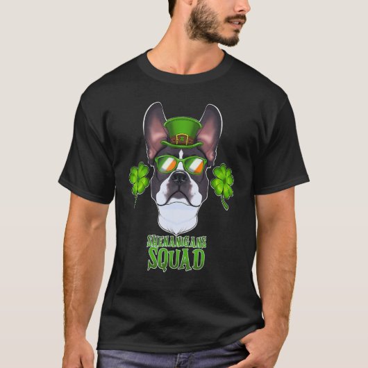 Shenanigans Squad I St Patricks Day Boston Terrier T-shirt (Voorkant)