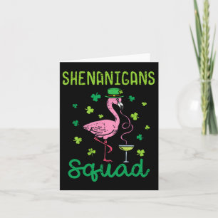 Shenanigans Squad Irish Flamingo St Patricks Day b Kaart