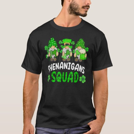 Shenanigans Squad St Patricks Day Gnomes Green Pro T-shirt (Voorkant)