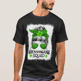 Shenanigans Squad St. Patrick's Day Messy Bun T-shirt