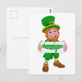 Shenanigans St. Patrick's Day Leprechaun St Pattys Briefkaart (Voorkant / Achterkant)