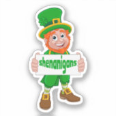 Shenanigans St. Patrick's Day Leprechaun St Pattys Sticker (Voorkant)