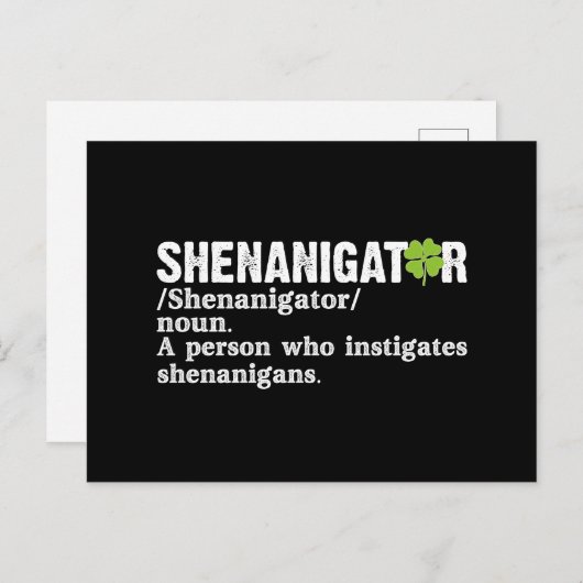 Shenanigator Definition St Patricks Day Feestdagenkaart (Voorkant / Achterkant)