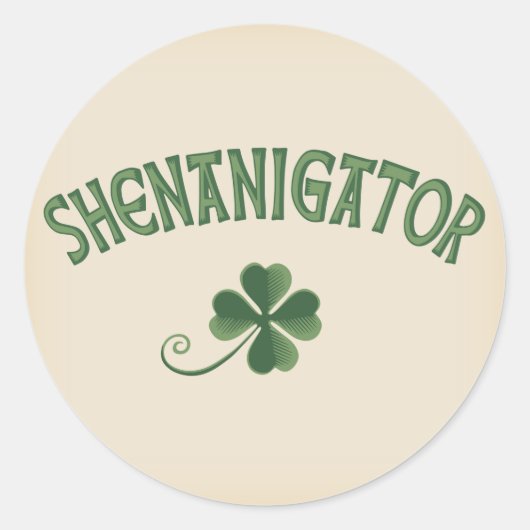 Shenanigator Ronde Sticker (Voorkant)