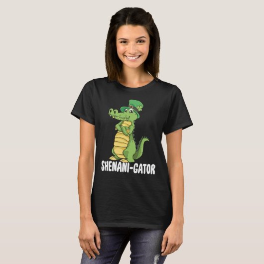 Shenanigator Saint Patrick Day Irish Alligator T-shirt (Voorkant volledig)