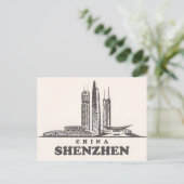 Shenzhen China Chinese Travel waterverf Briefkaart (Staand voorkant)