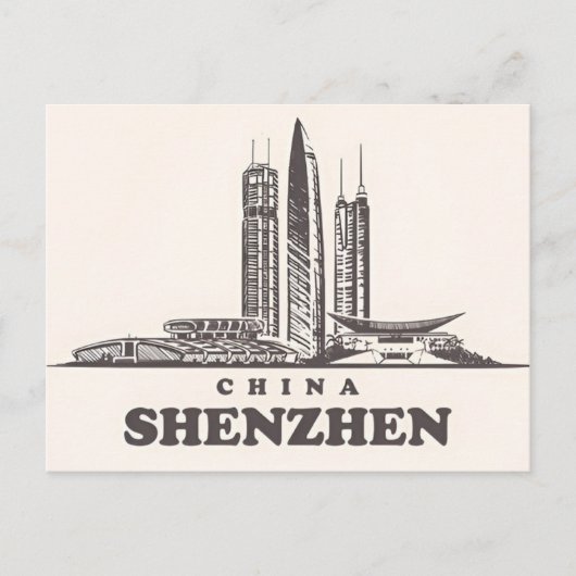 Shenzhen China Chinese Travel waterverf Briefkaart (Voorkant)