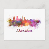 Shenzhen skyline in waterverf briefkaart (Voorkant)