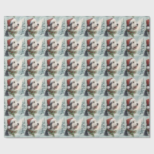 Shepadoodle Christmas Wrapping Paper Cadeaupapier (Vlak)