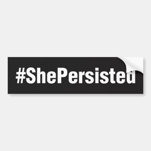 #shePersisted Black Bumpersticker (Voorkant)