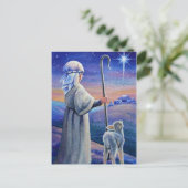 Shepherd Boy Lamb & Star kerstWaterverf Art Briefkaart (Staand voorkant)