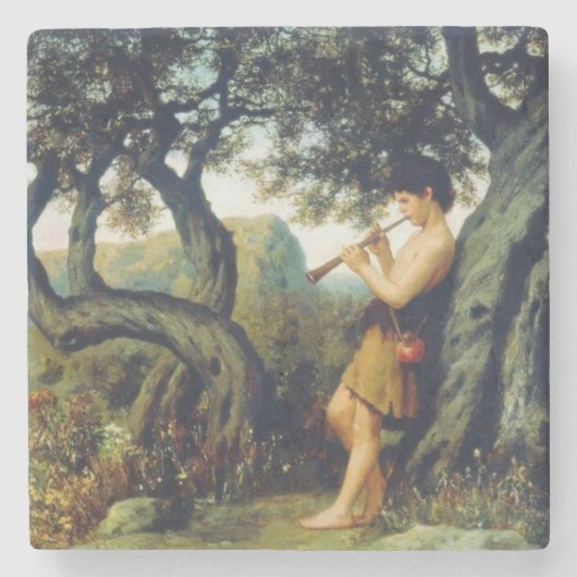 Shepherd Boy Playing the Flute Stenen Onderzetter (Voorkant)