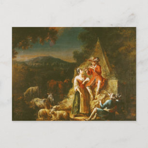 Shepherd die een Flute speelt Briefkaart