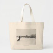 Shepherd en hond in het schapenkamp grote tote bag (Voorkant)