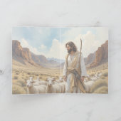 Shepherd goes before them Bible Scripture Feestdagen Kaart (Binnen)