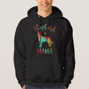 Shepherd Mama Colorful German Shepherd Dog Mama Hoodie