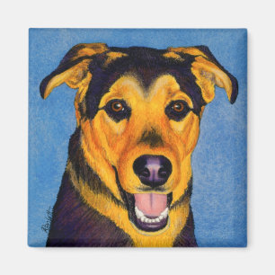 Shepherd Mix Hondenmagneet - "Caesar" Magneet